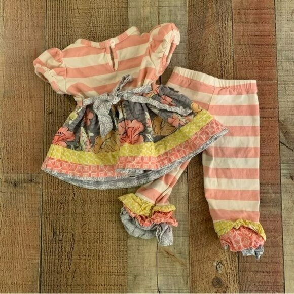 Counting daisies baby girls ruffle and lace pants and top set -6M - Picture 4 of 8